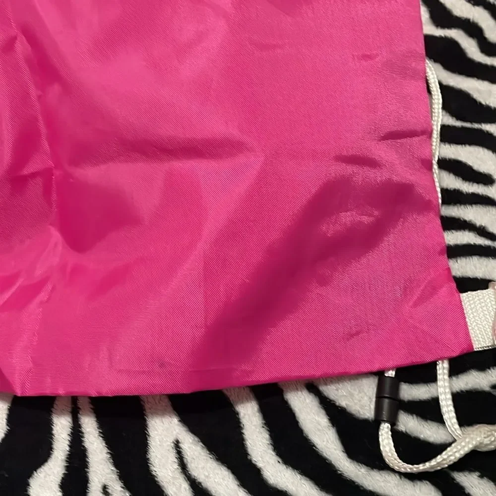 Build a bear workshop New York City BABW pink white mesh drawstring book bag